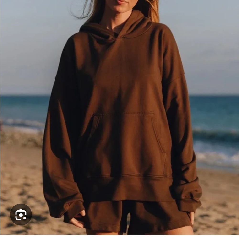 Daily Drills Brown Oversized Hoodie